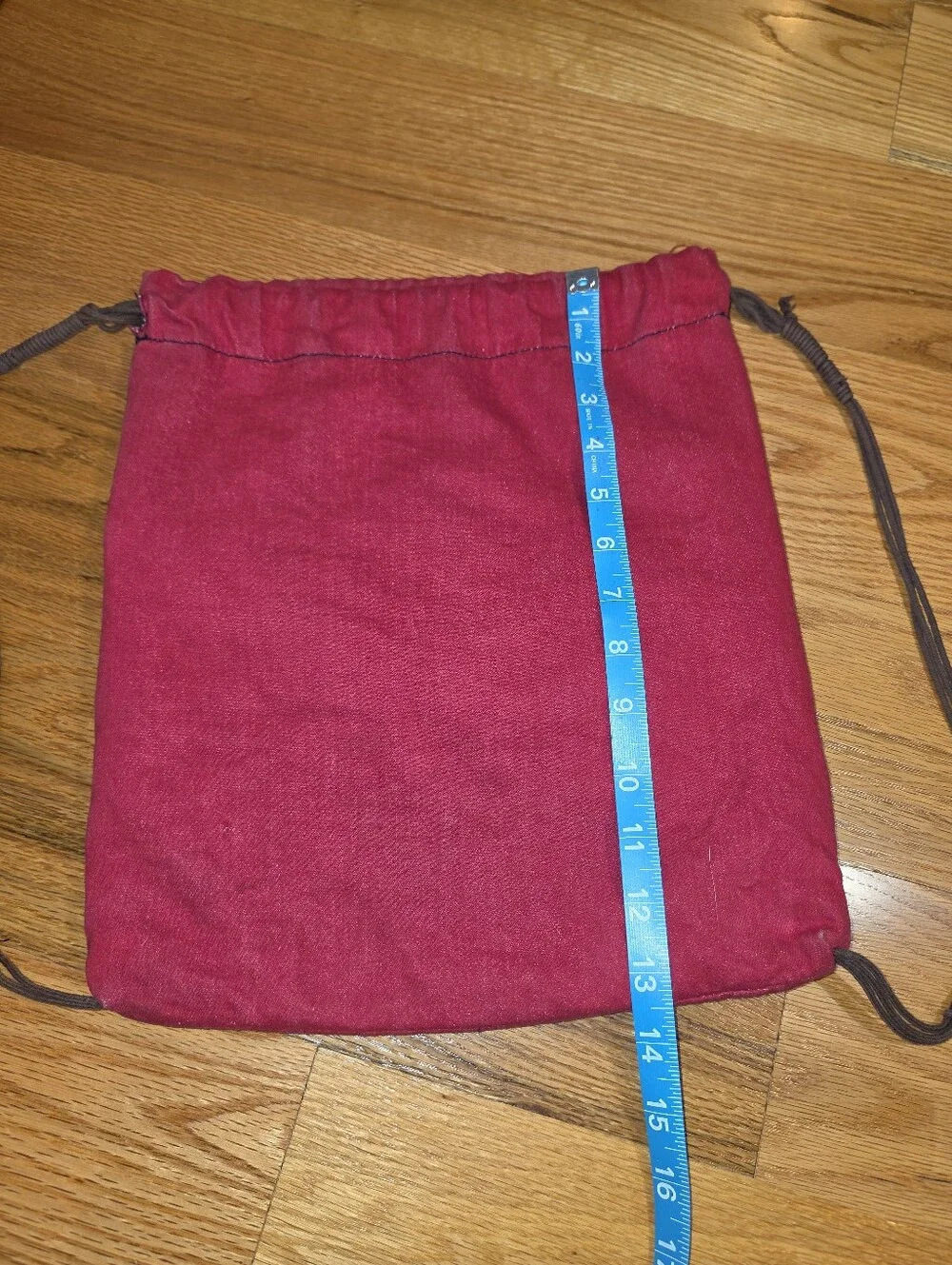 Vintage Red Drawstring Canvas Backpack